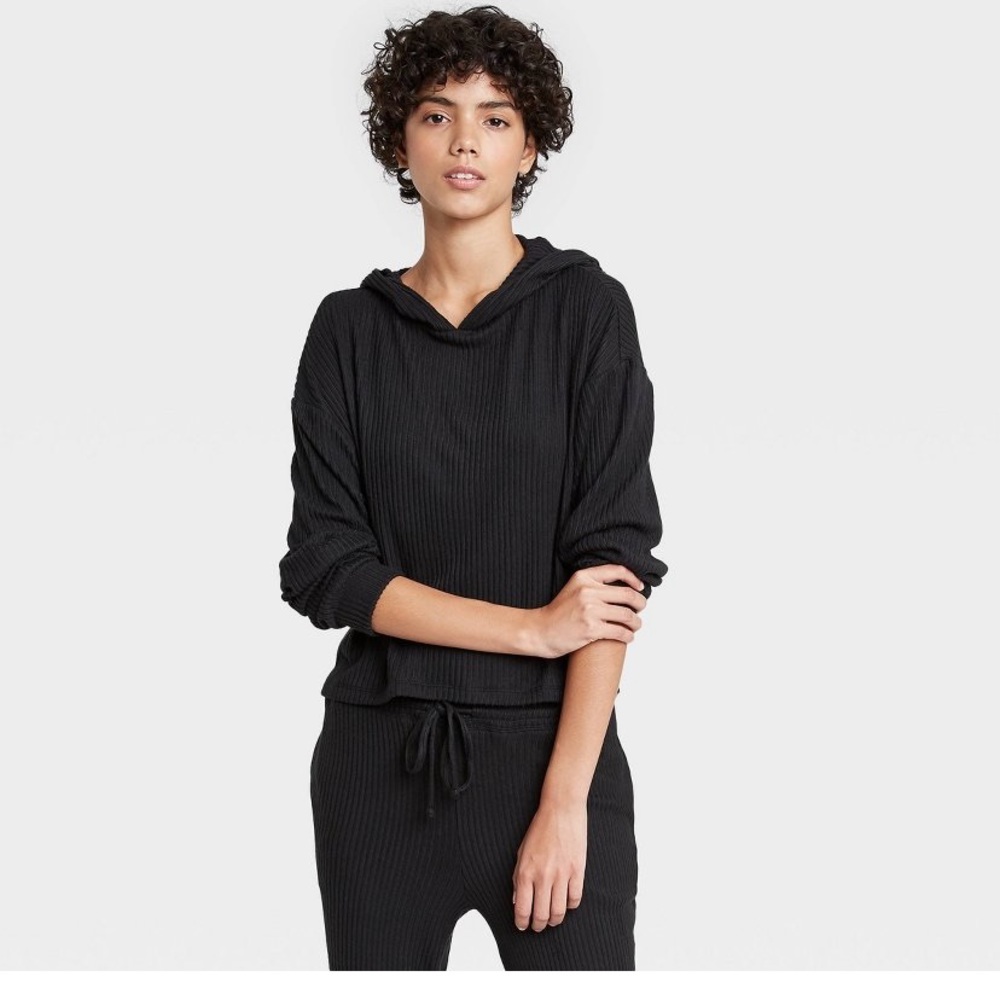 🆕 NWT Cozy Ribbed Lounge Cropped Hoodie